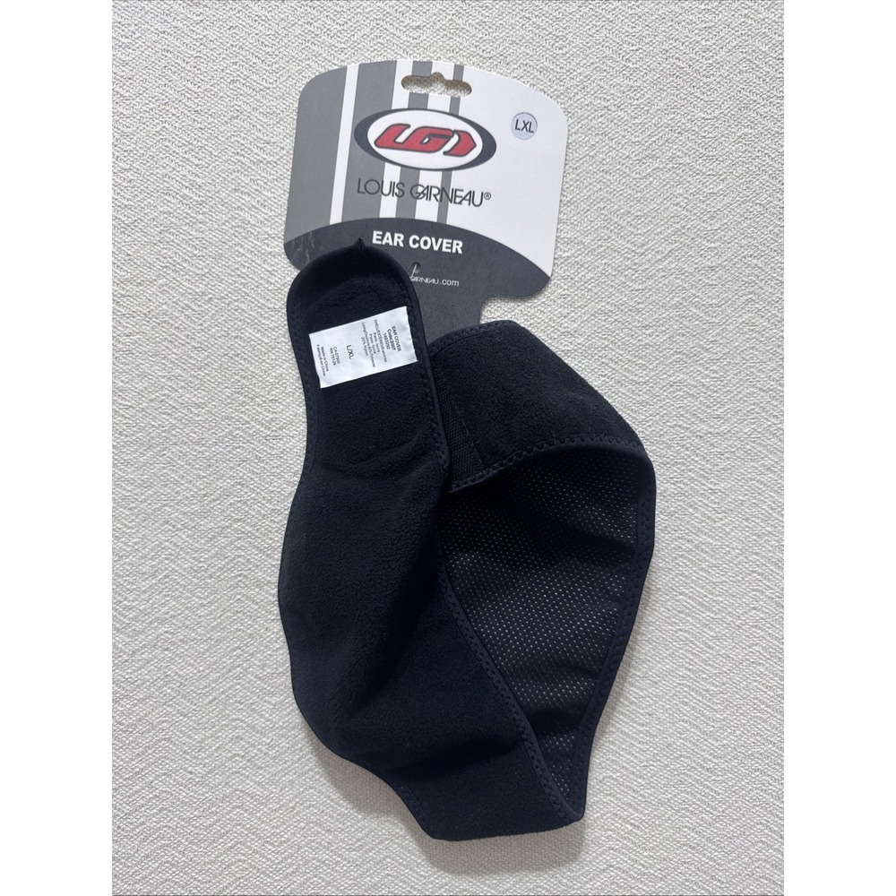 NWT Louis Garneau Black Ear Cover Headband Large/Extra Large Style 1493292